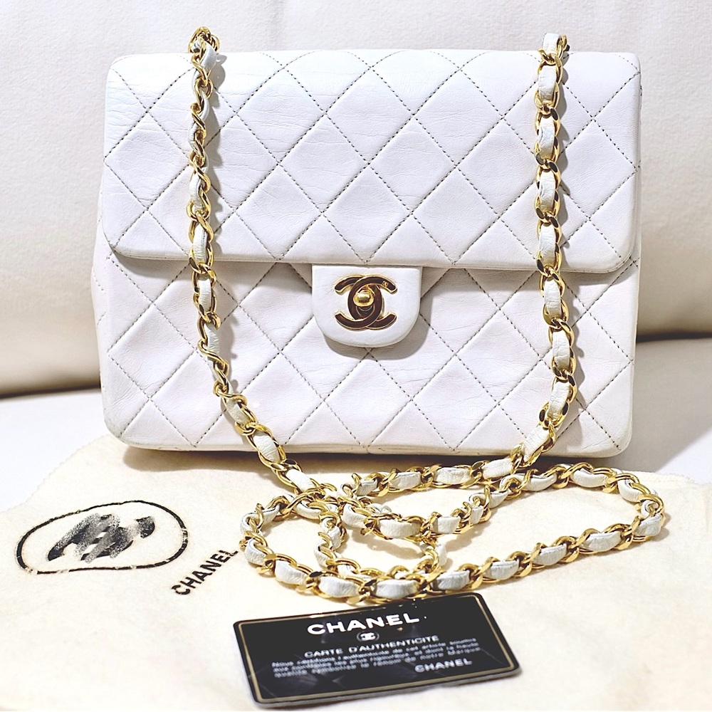 Chanel Vintage Square Single Flip 24k Gold Plated